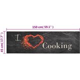  Kuhinjski tepih perivi s natpisom Cooking 45x150 cm baršunasti | shoptok.hr