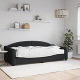 vidaXL Dnevni krevet s madracem crni 90 x 200 cm od tkanine Cijene