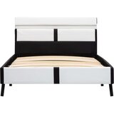  Okvir za krevet od umjetne kože LED bijelo-crni 90 x 200 cm | shoptok.hr