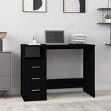Maison Chic Pisalna miza - pisarniška miza - Računalniška miza s predali črna 102x50x76 cm inženirski les, (21785595) | Shoptok.si