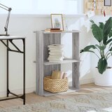  Regal za knjige s 3 razine siva boja hrasta 60x30x80 cm drveni | shoptok.hr