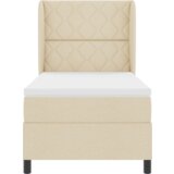  Krem Box Spring Postelja z Vzmetnico, 90x200 cm Tkanina, (22051791) | Shoptok.si