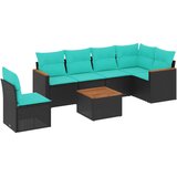  Vrtni set od 7 dijelova s jastucima, crni poliratan | shoptok.hr