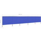  Vjetrobran s 5 panela od tkanine 600 x 160 cm azurno plavi | shoptok.hr