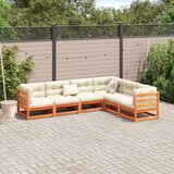 vidaXL 6-dijelni set vrtnih sofa s jastucima voštano smeđi od borovine | shoptok.hr