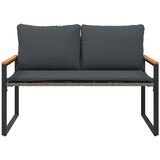  Klupa s jastukom Siva i tamno siva 115 x 65 x 72 cm Ratan | shoptok.hr