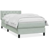Box Spring krevet s madracem svijetlo sivi 80x220 cm samt | shoptok.hr