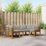  Set vanjskih sofa 6 kom. Prirodna i svijetlo siva | shoptok.hr