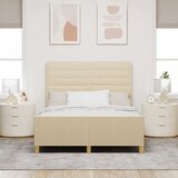  Krevetna konstrukcija s uzglavljem Krema 140 x 190 cm tkanina | shoptok.hr