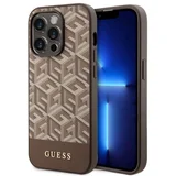 Futrola za iPhone 14 Pro GCUBE PU STRIPES BROWN MagSafe