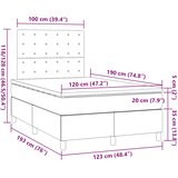  Krevet s oprugama i madracem plavi 120 x 190 cm od tkanine | shoptok.hr