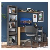 Woody Fashion Pisalna miza s policami Janir (Oreh/Antracit) | Shoptok.si