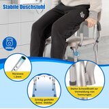 LUMIL Stol za tuš z odstranljivimi nasloni za roke in hrbet z nastavljivo višino do 150 kg | Shoptok.si