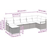  Set sofe 7 kom. 7-Broj sjedala Svijetlo siva poliratan | shoptok.hr