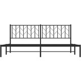 Metalni okvir za krevet s uzglavljem crni 193x203 cm | shoptok.hr