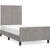  Posteljni okvir z vzglavjem svetlo siv 90x190 cm žamet, (20788104) | Shoptok.si