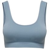 Only Pajkice ONLVICKYRIB SEAMLESS BRA Modra Cene