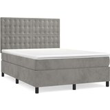  Box spring postelja z vzmetnico svetlo siva 140x200 cm žamet, (20790286) | Shoptok.si
