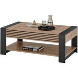 Hom`in KLUBSKA MIZA, 108/42/60 cm črna, hrast artisan | Shoptok.si