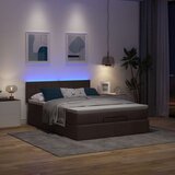  Otomanski krevet s madracem i LED tamnosmeđi 140x190 cm tkanine | Eponuda.ba
