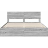  Krevetna konstrukcija Siva Sonoma 200 x 200 cm Inženjersko Drvo | shoptok.hr