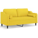  Dvosjed s ukrasnim jastucima svjetložuti 140 cm od tkanine | shoptok.hr