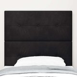  Vzglavje s gumbi, črno, 80 cm, iz žameta, (22051308) | Shoptok.si