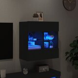  Zidni TV ormarić s LED svjetlima crni 58,5x30x60,5 cm | shoptok.hr