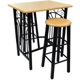  Set Barski Stol i Stolice 3 kom Drvo i Čelik | shoptok.hr