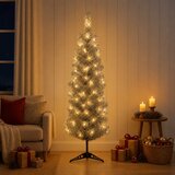  Umjetno vitko božićno drvce 150 cm 150 LED lampica Topla bijela Slike