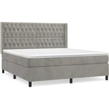The Living Store Box spring postelja z vzmetnico svetlo siva 180x200 cm žamet - Box Spring Postelja, (21489327) | Shoptok.si