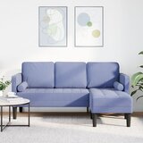 vidaXL L-oblikovana sofa Jeans modra Trden bukov les 173 x 131 x 67 cm | Shoptok.si