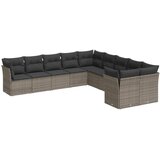  10-dijelni set vrtnih sofa od poliratana s jastucima sivi | shoptok.hr