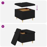  Shranjevalna tabureta z blazino Črna 60 x 60 x 45 cm blago, (5000208378) | Shoptok.si