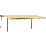  Ročno zložljiva tenda s stebrički 6x3,5 m rumena in bela, (20760187) | Shoptok.si