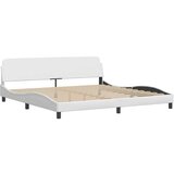  Postelja z vzmetnico bela 200x200 cm umetno usnje, (21152185) | Shoptok.si