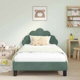  Krevet za djecu s uzglavljem Morska zelena 90 x 200 cm Baršun | shoptok.hr