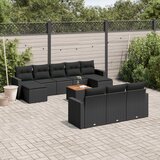 vidaXL 11-dijelni set vrtnih sofa od poliratana s jastucima crni | shoptok.hr