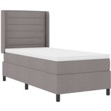  LED Box Spring Krevet Sivo-smeđa 90 x 190 cm tkanina Slike