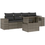 Maison Chic Seti vrtnega pohištva - Vrtna garnitura - Vrtni pohištvo set 5-delna z blazinami siv poli ratan, (21814207) | Shoptok.si