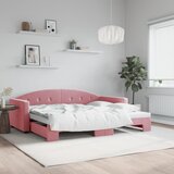  Dnevni krevet na razvlačenje ružičasti 90 x 200 cm baršunasti | shoptok.hr