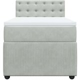 Box spring krevet s madracem svjetlosivi 90x190 cm baršunasti | shoptok.hr