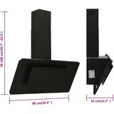  Kuhinjska napa 90 cm nerjaveče jeklo in kaljeno steklo črna, (20769663) | Shoptok.si