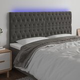  LED uzglavlje tamnosivo 180x7x118/128 cm baršunasto | shoptok.hr