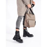 Shelvt Beige women's backpack bag with tassels | shoptok.hr