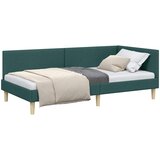  Kutni okvir kreveta s uzglavljem Tamnozelena 100 cm x 200 cm | shoptok.hr