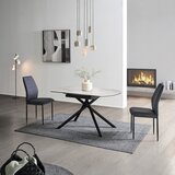 MID.YOU Jedilna Miza Tiana Raztegljiva, Bela, Steklo | Shoptok.si