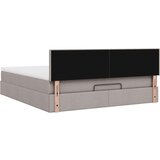  Otomanski krevet s madracem i LED smeđesivi 160x200cm tkanine | shoptok.hr
