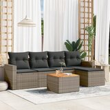  6-dijelni set vrtnih sofa od poliratana s jastucima sivi | shoptok.hr