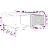  Kava Stol Hrast artisan 90 x 50 x 40 cm Konstruirano drvo | shoptok.hr